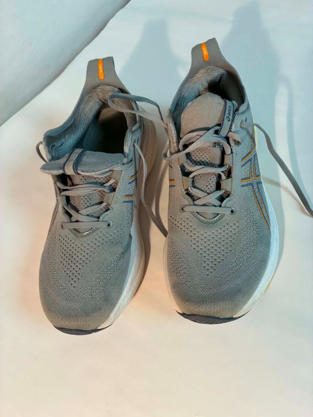 ASICS Gel-Nimbus 26 Men 10.5 Grey Sheet Rock Orange Running Shoes